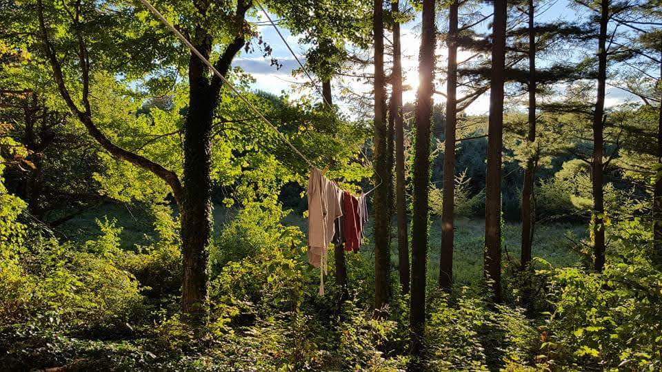 clothes on line sunset